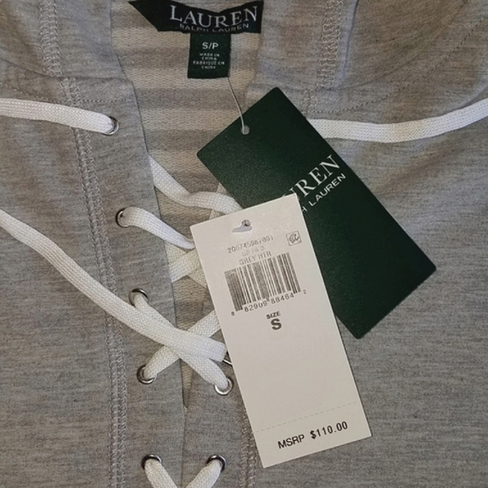 Ralph Lauren French Terry Lace Up Hoodie - Picture 7 of 8